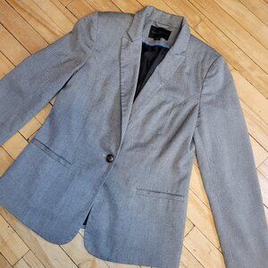 Kenneth Cole Select Gray Herringbone Blazer Medium Wool Blend Single Button Line